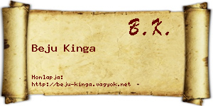 Beju Kinga névjegykártya